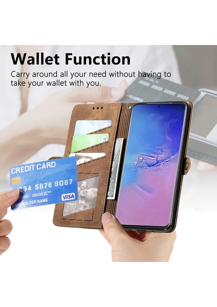 Samsung Galaxy S20 Ultraile Uyumlu Cüzdan Kılıf Geometrik Kabartmalı Pu Deri Kickstand Kart Yuvaları Flip Folyo Kapak (Yurt Dışından) indirimleri