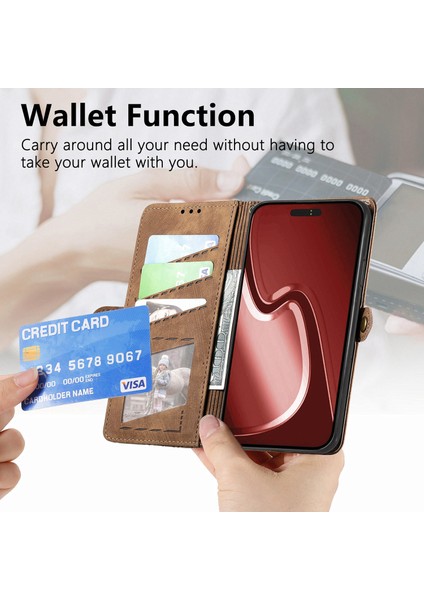iPhone 15 Proile Uyumlu Cüzdan Kılıf Geometrik Kabartmalı Pu Deri Kickstand Kart Yuvaları Flip Folyo Kapak (Yurt Dışından) indirimleri