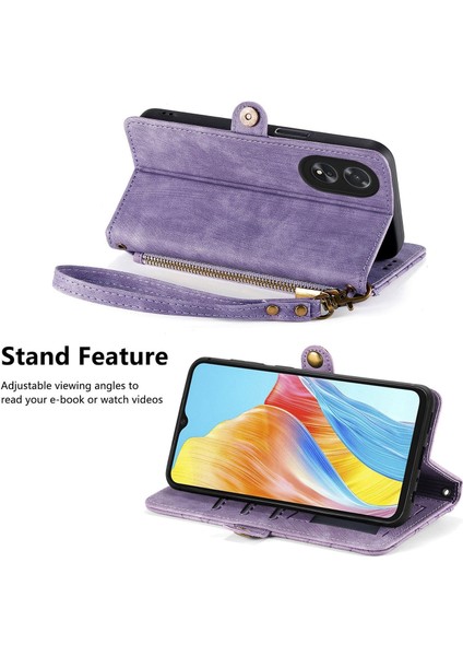 Oppo A38 4G/A18 4gile Uyumlu Cüzdan Kılıf Geometrik Kabartmalı Pu Deri Kickstand Kart Yuvaları Flip Folyo Kapak (Yurt Dışından) indirimleri