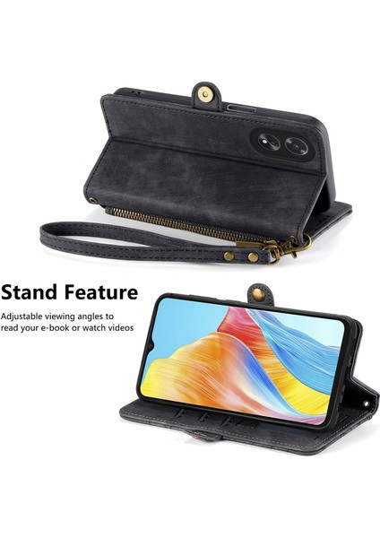 Oppo A38 4G/A18 4gile Uyumlu Cüzdan Kılıf Geometrik Kabartmalı Pu Deri Kickstand Kart Yuvaları Flip Folyo Kapak (Yurt Dışından) indirimleri