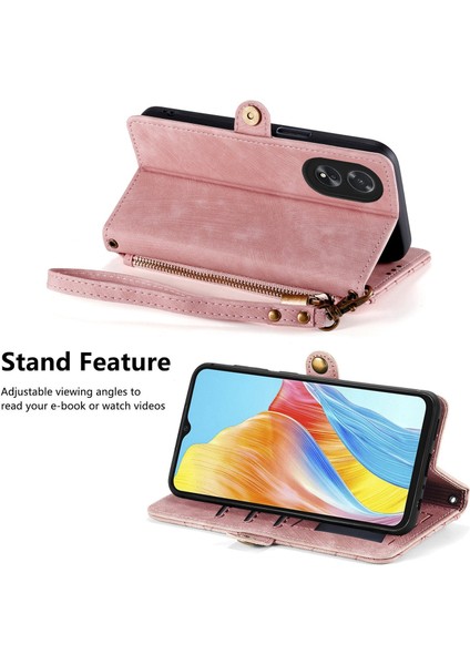 Oppo A38 4G/A18 4gile Uyumlu Cüzdan Kılıf Geometrik Kabartmalı Pu Deri Kickstand Kart Yuvaları Flip Folyo Kapak (Yurt Dışından) indirimleri