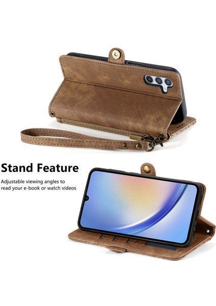 Samsung Galaxy A34 5gile Uyumlu Cüzdan Kılıf Geometrik Kabartmalı Pu Deri Kickstand Kart Yuvaları Flip Folyo Kapak (Yurt Dışından) indirimleri