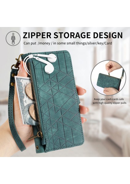 Xiaomi 13 Liteile Uyumlu Cüzdan Kılıf Geometrik Kabartmalı Pu Deri Kickstand Kart Yuvaları Flip Folyo Kapak (Yurt Dışından) fiyatları