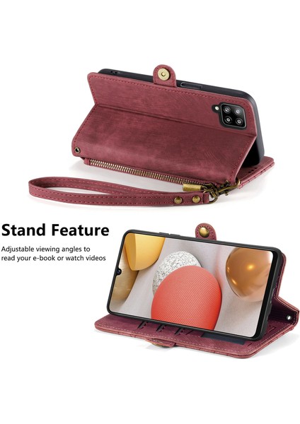 Samsung Galaxy A42 5gile Uyumlu Cüzdan Kılıf Geometrik Kabartmalı Pu Deri Kickstand Kart Yuvaları Flip Folyo Kapak (Yurt Dışından) indirimleri