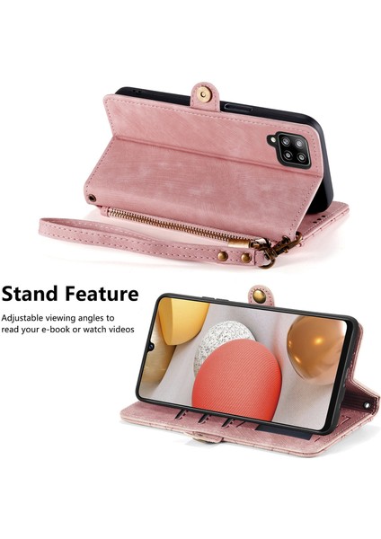 Samsung Galaxy A42 5gile Uyumlu Cüzdan Kılıf Geometrik Kabartmalı Pu Deri Kickstand Kart Yuvaları Flip Folyo Kapak (Yurt Dışından) indirimleri