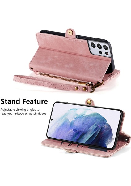 Samsung Galaxy S21 Ultraile Uyumlu Cüzdan Kılıf Geometrik Kabartmalı Pu Deri Kickstand Kart Yuvaları Flip Folyo Kapak (Yurt Dışından) indirimleri