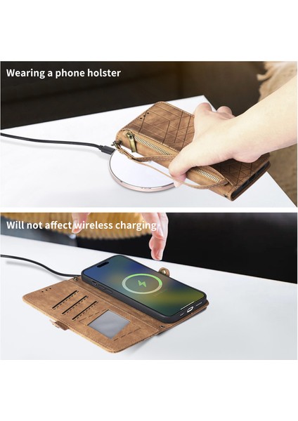 Honor Magic 6 Liteile Uyumlu Cüzdan Kılıf Geometrik Kabartmalı Pu Deri Kickstand Kart Yuvaları Flip Folyo Kapak (Yurt Dışından)