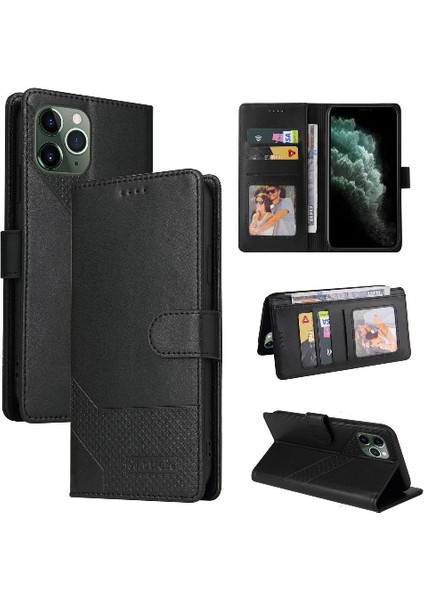 Iphone 11 Pro Kickstand Premium Deri Üç Kart Yuvaları Için Flip Case (Yurt Dışından)