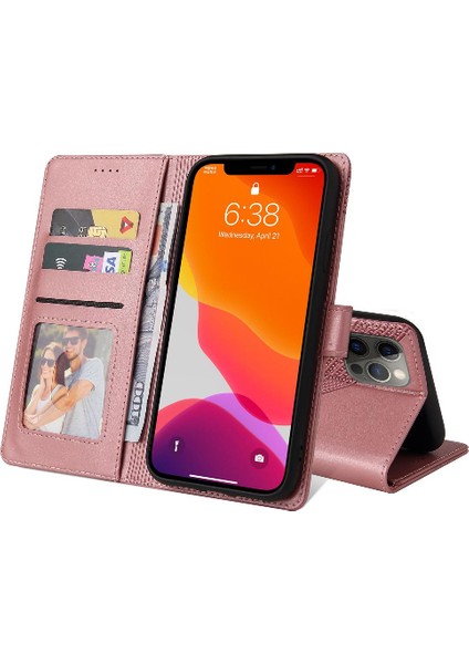 Iphone 12 Için Flip Case Pro Max Premium Deri Kickstand Üç Kart (Yurt Dışından)