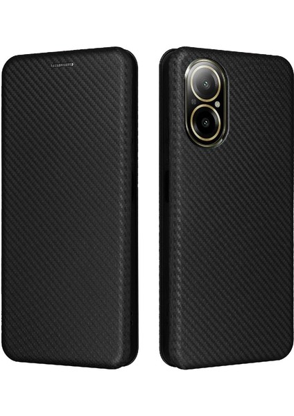 Realme C67 4g Deri Folio Flip Case Için Kılıf Kart ile Tam Koruma (Yurt Dışından)