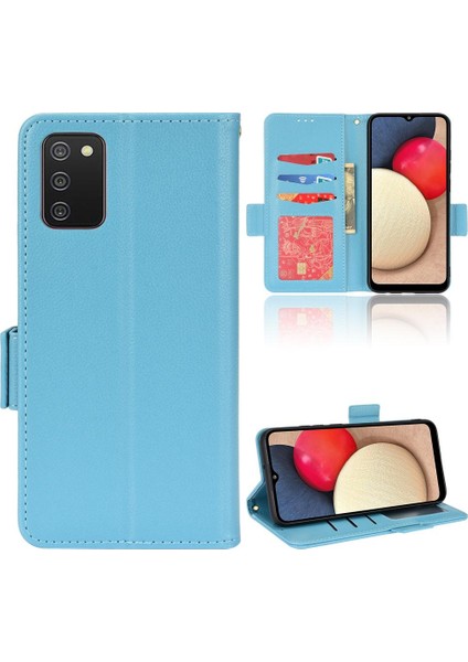Samsung Galaxy A02S Manyetik Kart Yuvaları Tutucu Pu Deri Yan (Yurt Dışından)
