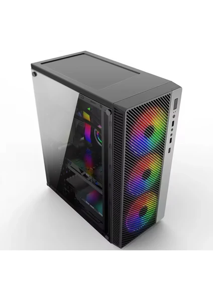 Triple Deluxe 3 Rainbow Fanlı Cam Panel Gaming Oyuncu Bilgisayar Kasası