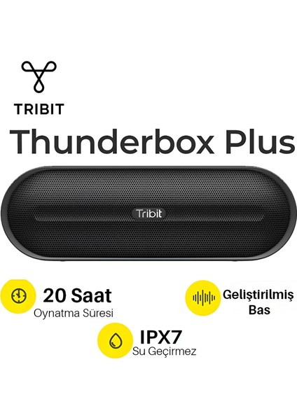 Thunderbox Plus 24W 20 Saat Oynatma Süresi Ipx7 Su Geçirmez Tws Bluetooth Hoparlör Siyah