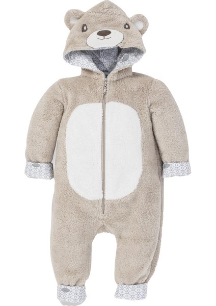 Hero Kahraman Kapüşonlu Welsoft Bebek Tulum (12-18 ay) Teddy