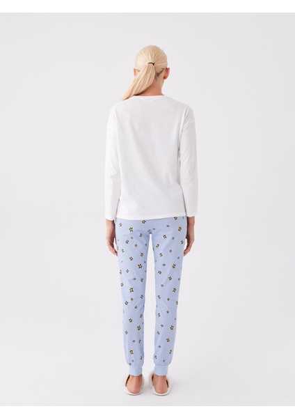 Lcw Young Bisiklet Yaka Baskılı Uzun Kollu Kadın Pijama Takımı indirimleri