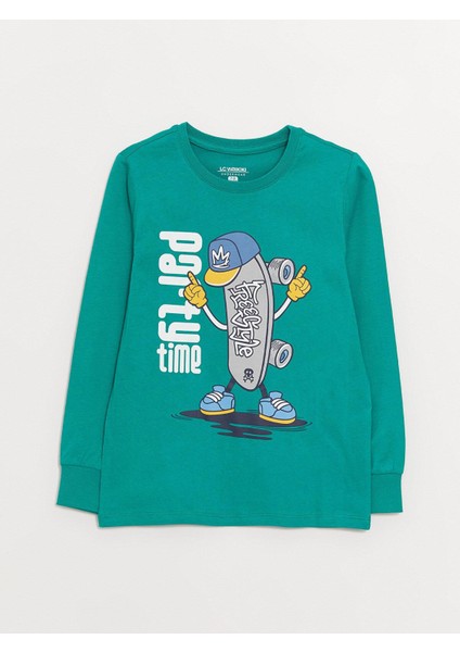 Lcw Kids Bisiklet Yaka Baskılı Uzun Kollu Erkek Çocuk Pijama Takımı fiyatları