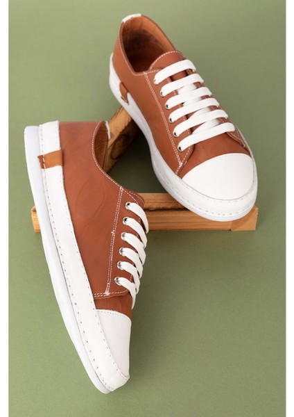 Içi Dışı Deri Hafif Converse Tarz Ayakkabı USL.2136 - Taba - 38