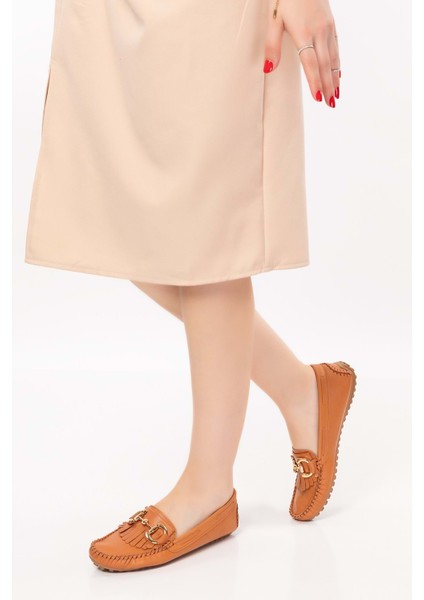Deri Süet Esnek Hafif Rahat Loafer SW.755 - Taba Cilt - 35