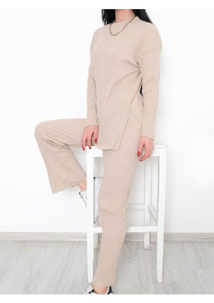 Mevsimlik Uzun Kollu Likralı Kadın Pijama Takımı 2026