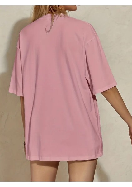 Kadın Basic Bisiklet Yaka Salaş Oversize Boyfriend T-Shirt modelleri