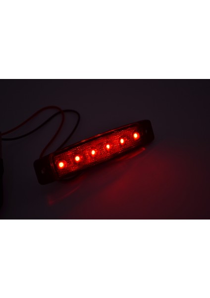 12V 6 LED Kırmızı Parmak Lamba Su Geçirmez Ince Dizayn Side Marker