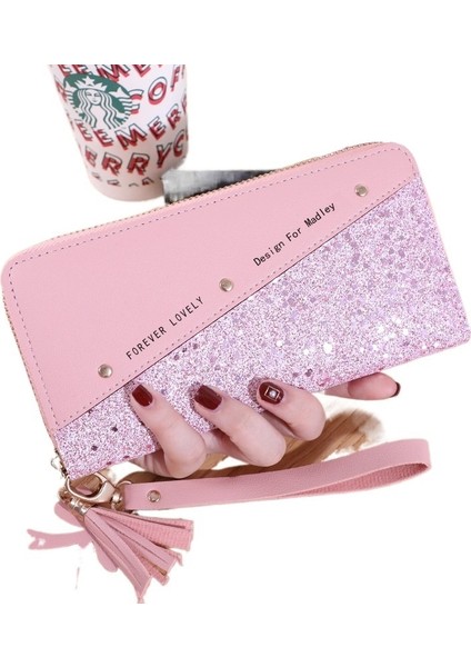 Bayanlar Fermuarlı Cüzdan Ekleme Zıt Renk Püskül Çok Yönlü Kart Tutucu (Yurt Dışından) fırsatları