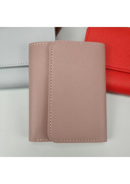 Basit Kısa Üç Katlı Ultra Ince Bayan Cüzdanı (Yurt Dışından)