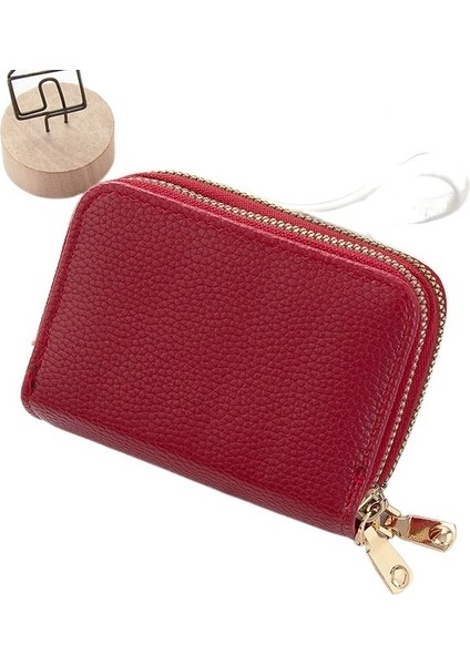 Kore Tarzı Kart Sahibi Bayanlar Kısa Basit Düz Renk Cüzdan (Yurt Dışından)