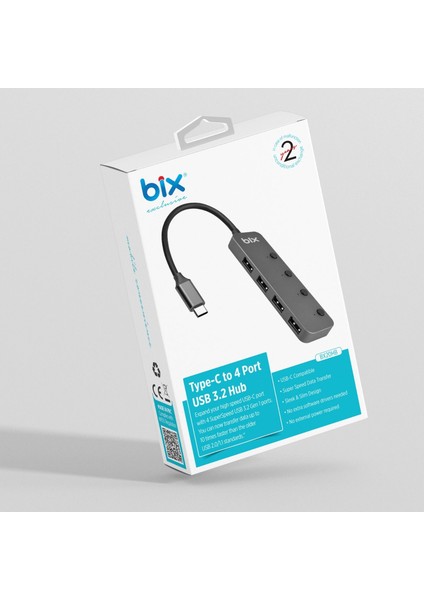 BX20HB Type-C to 4 Port USB 3.2 Hub Çoklayıcı