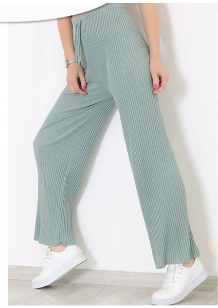 Likralı Bol Paça Rahat Kadın Pijama Altı Tek Alt 2027