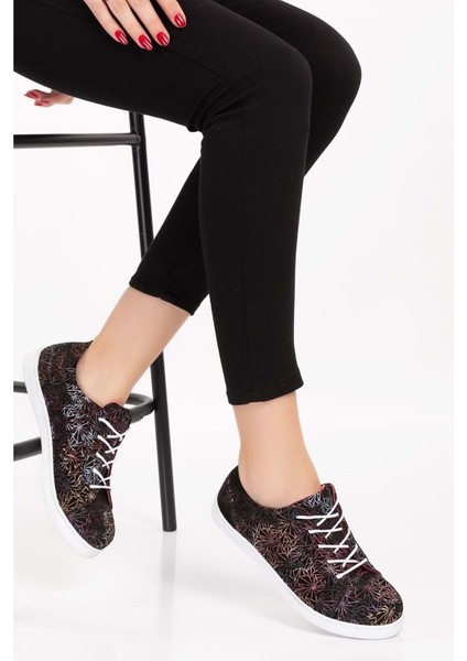 Kadın Deri Desen Detaylı Günlük Rahat Ayakkabı GND.109 - Havai - 37