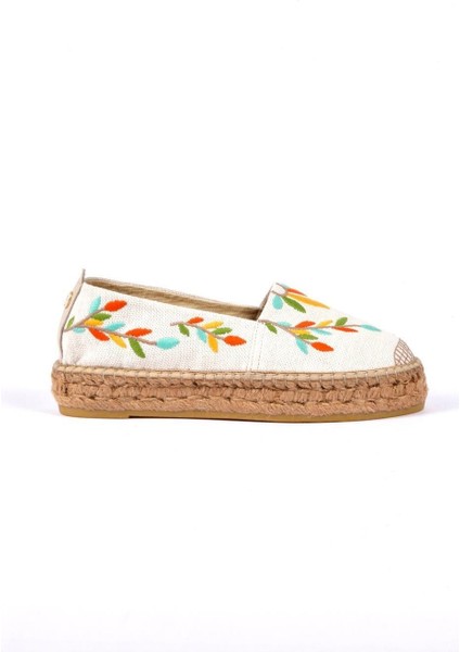 Naima Ekru-Multi Kadın Düz Espadril
