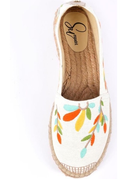 Naima Ekru-Multi Kadın Düz Espadril fırsatları