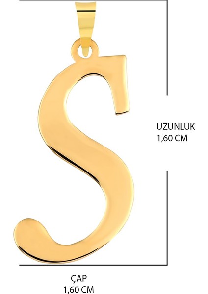 14 Ayar Altın S Harfi Kolye Ucu Plaka Harf Zincir Dahil Değil fiyatları