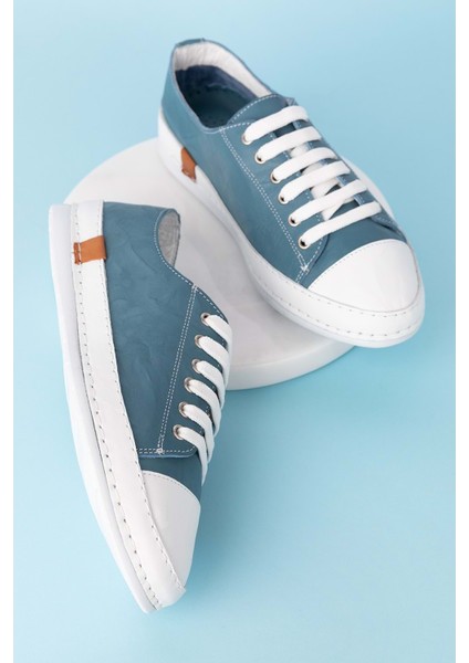 Içi Dışı Deri Hafif Converse Tarz Ayakkabı USL.2136 - Mavi - 41 modelleri