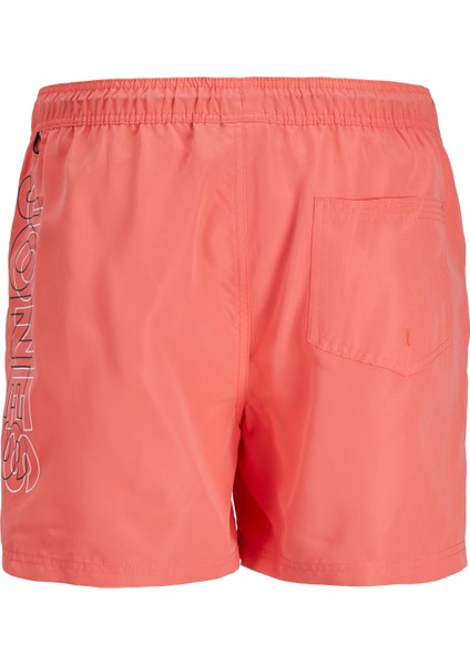 Jack & Jones Jpstfıjı Logo Erkek Hot Coral Deniz Şortu 12253118 V2