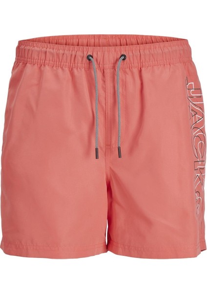 Jack & Jones Jpstfıjı Logo Erkek Hot Coral Deniz Şortu 12253118 V2