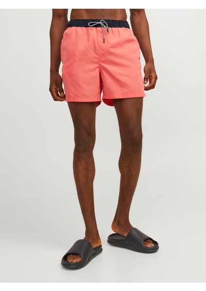 Jack & Jones Jpstfıjı Jjswım Erkek Hot Coral Deniz Şortu 12253129 V2