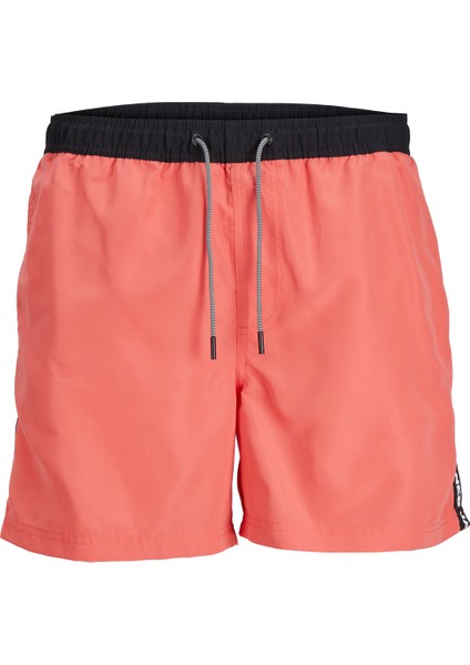 Jack & Jones Jpstfıjı Jjswım Erkek Hot Coral Deniz Şortu 12253129 V2