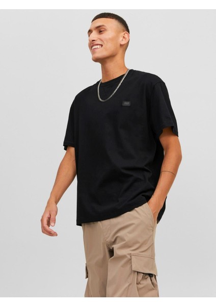 Jack & Jones Jcoclassıc Twill Bisiklet Yaka Siyah Erkek Tshirt 12240266 V1