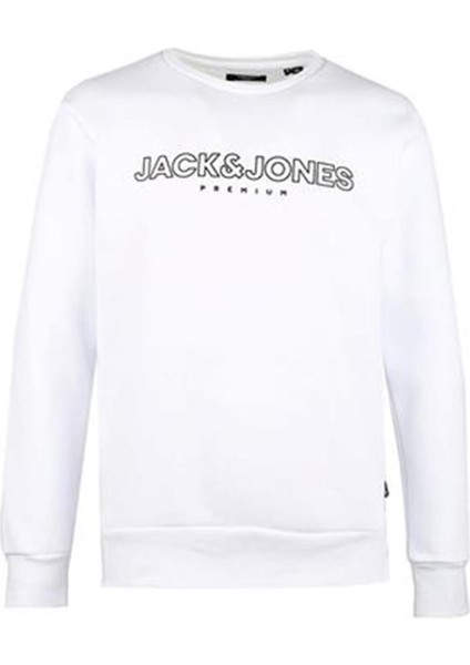 Jprblajason Bisiklet Yaka Beyaz Erkek Sweatshirt 12245593 V1