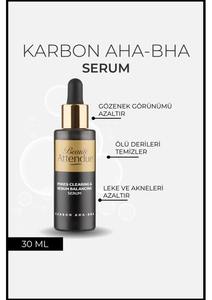 Beaute Attendue Karbon Aha Bha, Ölü Hücreleri Arındırıcı, Ton Eşitleyici, Akne Ve Leke Oluşumunu Azaltıcı Serum