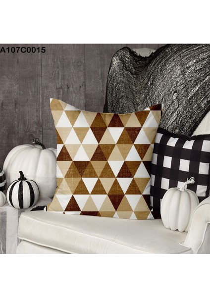 Kırlent Kılıf Çift Tarafı Baskılı Süet Kumaş