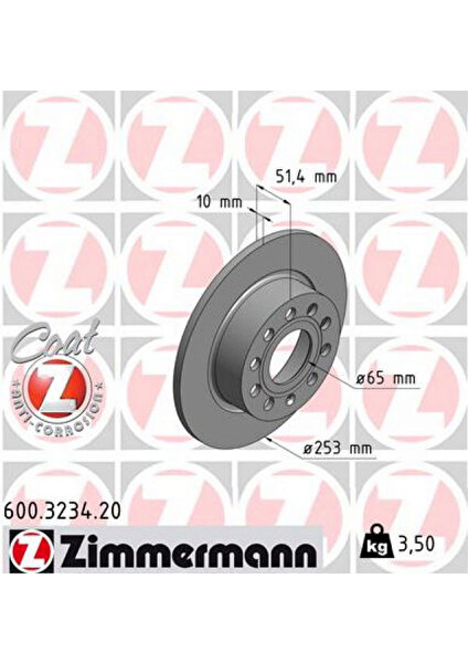 Arka Fren Aynasi Golf V-Vi-Octavia 04 Toledo Iii Altea 04 Leon 04 Caddy Iii A3 03 255X10X9DL 986479099-DF4276 313105