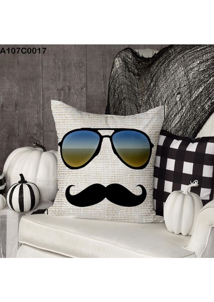 Kırlent Kılıf Çift Tarafı Baskılı Süet Kumaş