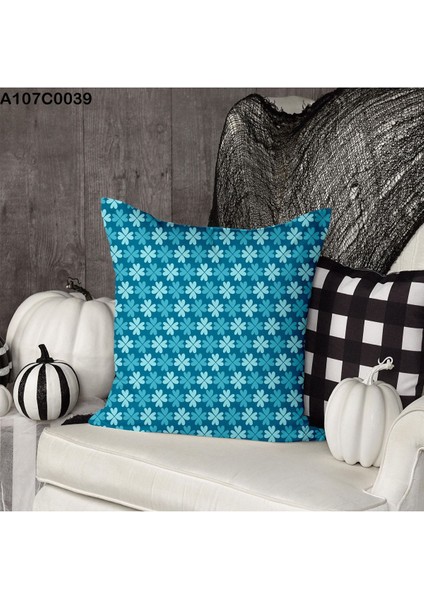 Kırlent Kılıf Çift Tarafı Baskılı Süet Kumaş