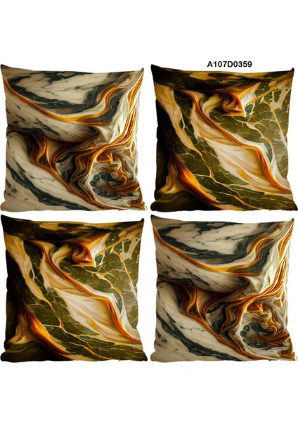 Temalı 4'lı Kırlent Kılıf Seti Çift Tarafı Baskılı