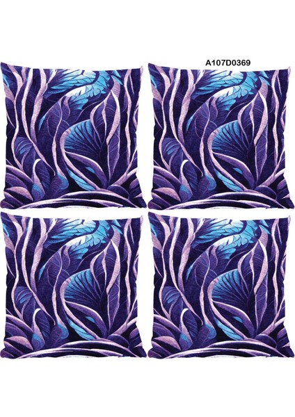 Temalı 4'lı Kırlent Kılıf Seti Çift Tarafı Baskılı