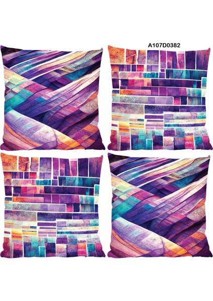 Temalı 4'lı Kırlent Kılıf Seti Çift Tarafı Baskılı