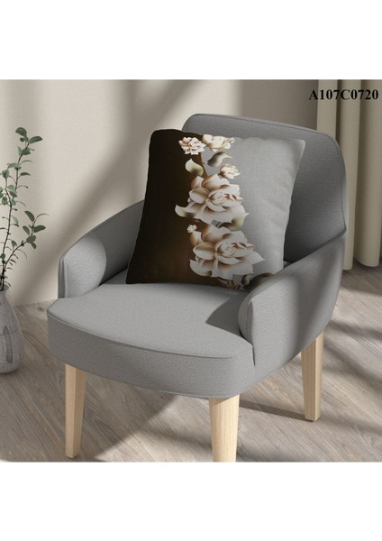 Kırlent Kılıf Çift Tarafı Baskılı Süet Kumaş